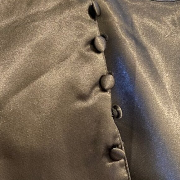 Women's CHIGANT Silk (Size: M) Black Long Sleeve Blouses - Picture 4 of 8